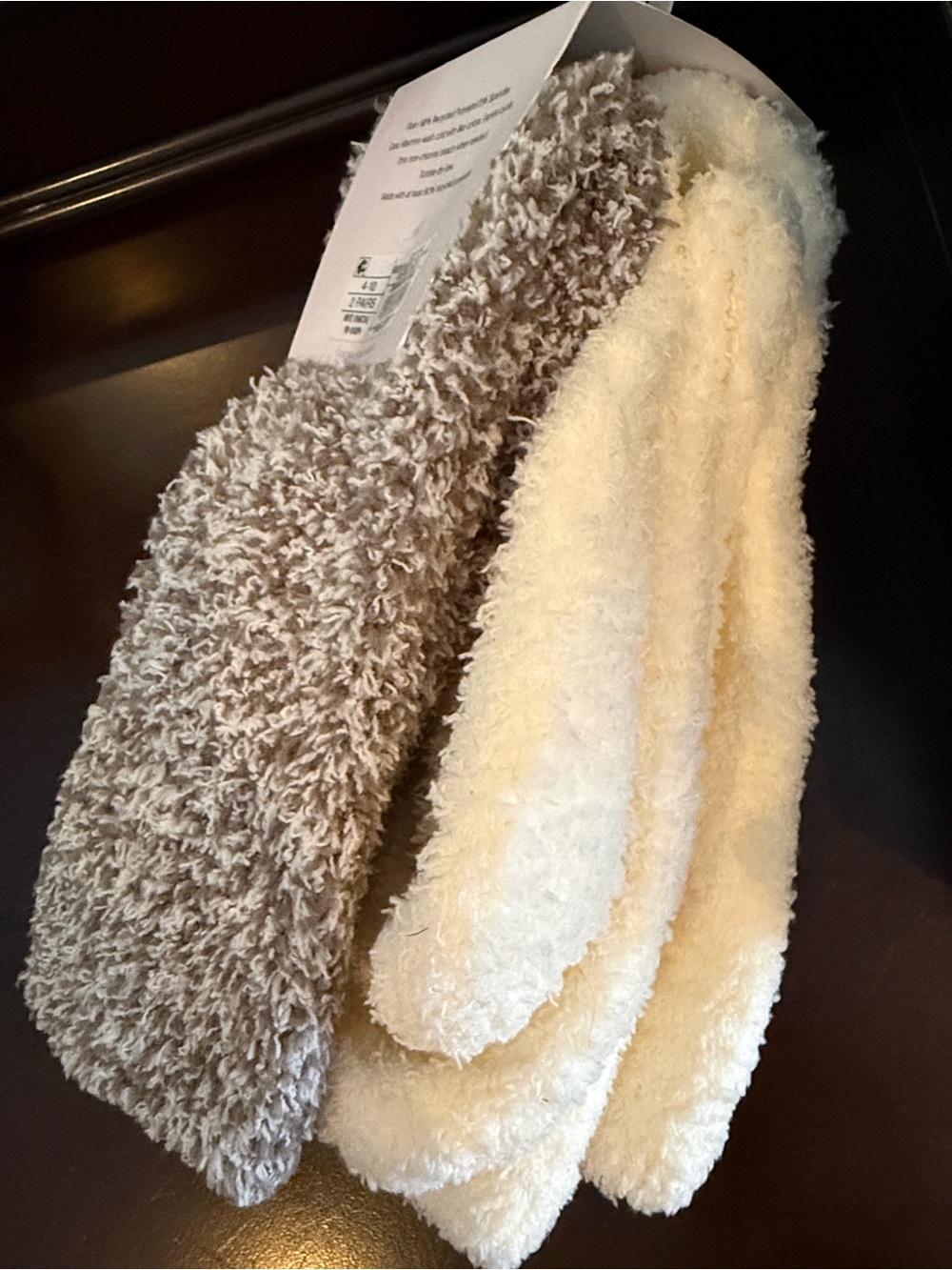Auden Cozy Crew Socks - Ivory & Taupe Set - Picture 5 of 5